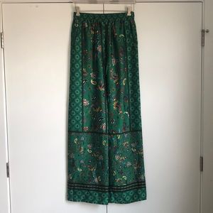Silk printed flowy pants